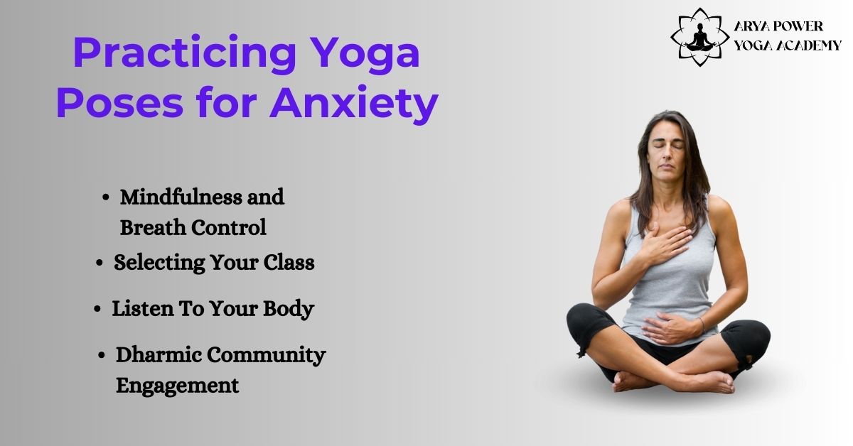 Practicing yoga poses for anxiety