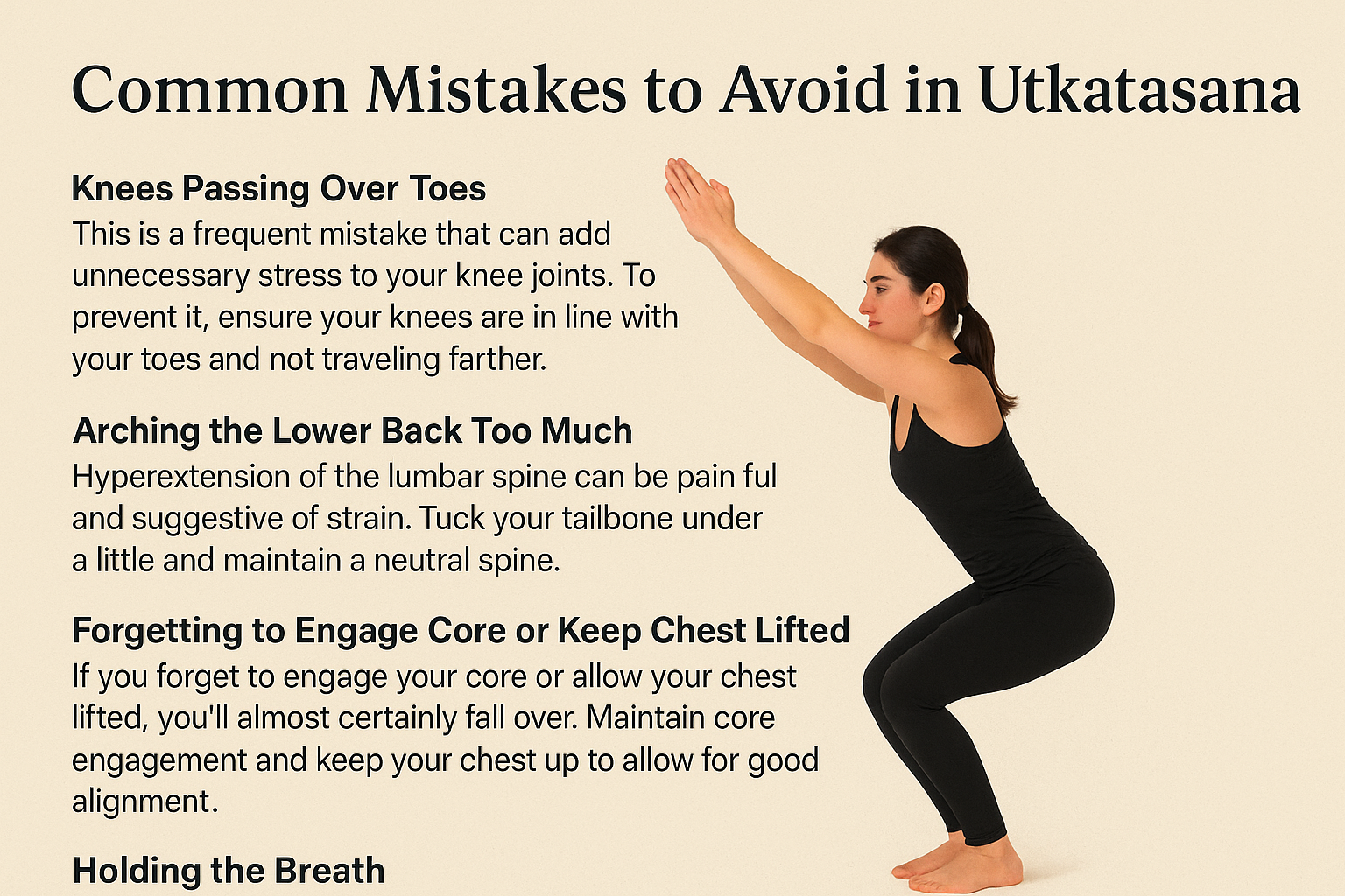 Common Mistakes to Avoid in Utkatasana - Arya Power Yoga Academy