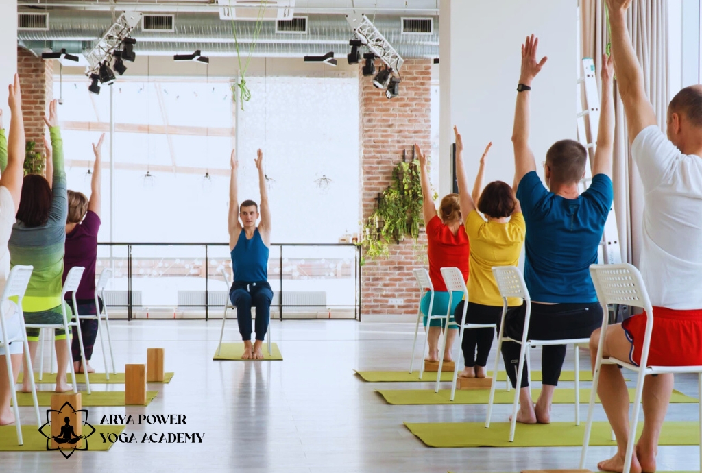 chair yoga poses for senior person